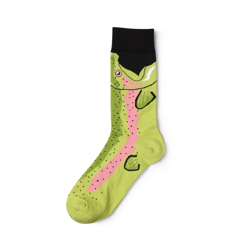 Брендовые мужские носки, новинка, носки из чесаного хлопка, рождественский подарок, Chausettes homme, забавные носки с изображением животных - Цвет: b105
