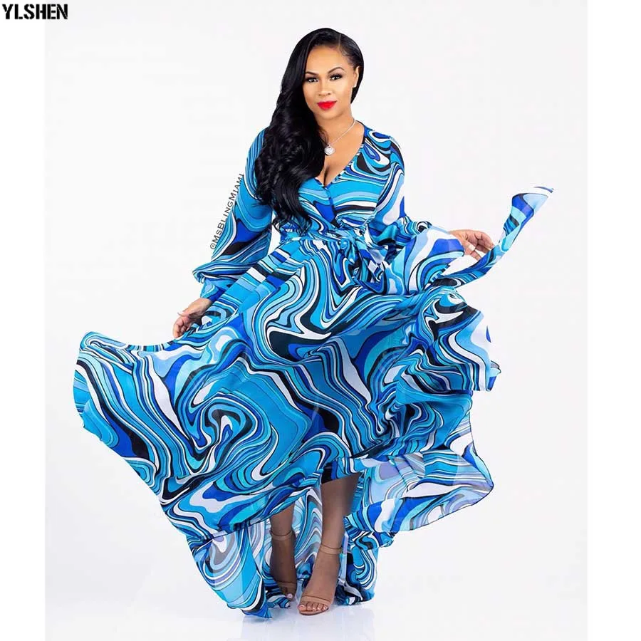 

Plus Size African Dresses For Women Dashiki Print African Clothes Ankara Dresses Ladies Clothing Long Sleeve Africa Dress S-5XL