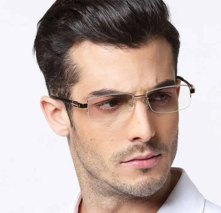 Мужской чистый титан половина оправа для безободковых очков роскошные очки от близорукости, по рецепту Rx able