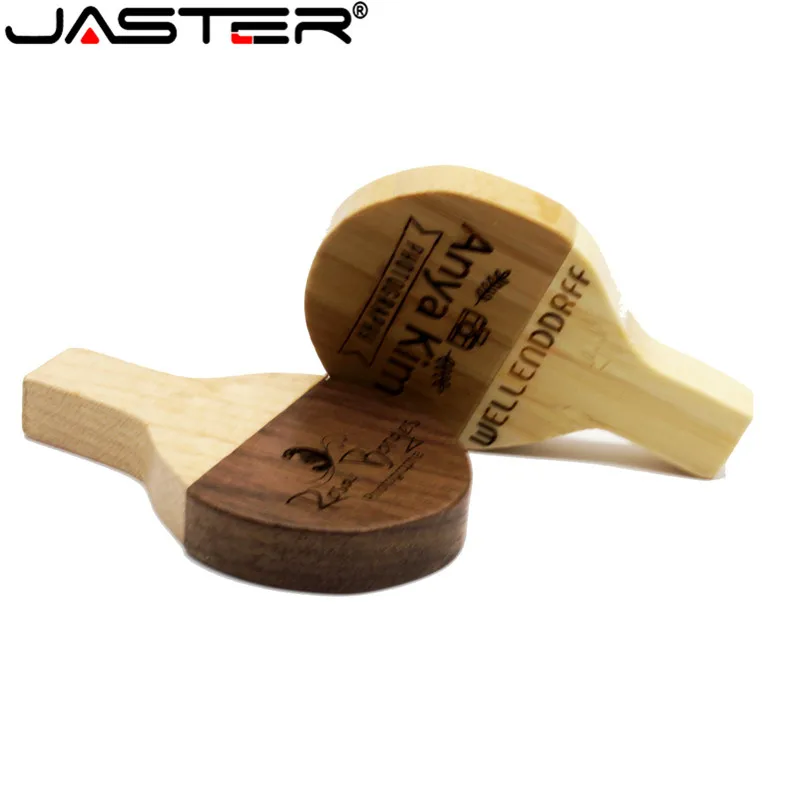 

JASTER Ping pong paddle Wooden usb flash drive pendrive 4GB 8GB 16gb 32gb memory stick usb creativo sport Gifts U disk