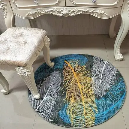 Перо круглый ковер подвесная Корзина Подушка для компьютерного кресла Скандинавский современный минималистичный короткий бархатная набивка моющийся коврик для спальни