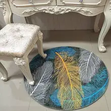 Перо круглый ковер подвесная Корзина Подушка для компьютерного кресла Скандинавский современный минималистичный короткий бархатная набивка моющийся коврик для спальни