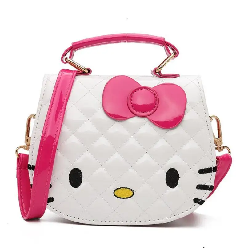 

New Young Girls Bag Crossbody hello kitty Bags For Baby Girls Pick PU Children Shoulder Bag Fashion Small Kids Princess Handbag