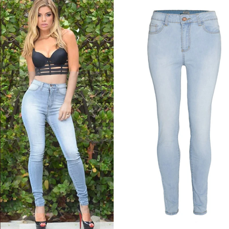 

Olrain New Autumn Sexy Woman Fashion Ripped Slim Stretch Hole Pencil Jeans Denim Pants