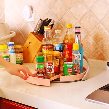 

2018 New Product Storage Tray Kitchen Holder Drink Storage Tool 360 Degree Rotating Pullable Kitchen Seasoning Eco-Friendly Tool