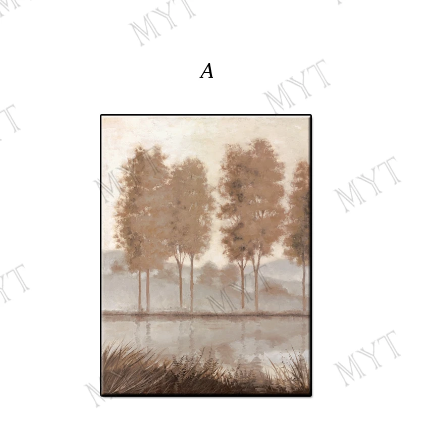 

Artist Hand-painted Abstract forest trees in fall landscape Oil Painting Handmade on Canvas wall art for living room unframed