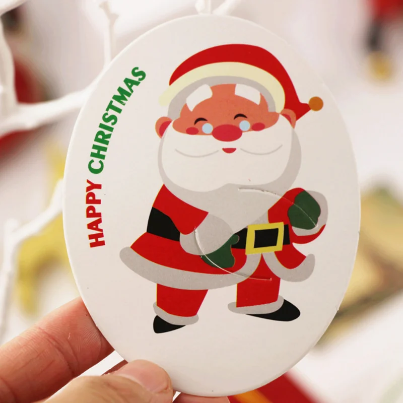 

50 pcs/set Novelty Oval Santa Claus Candy Paper Lollipop Decoration Kids Birthday Party Candy Accessories