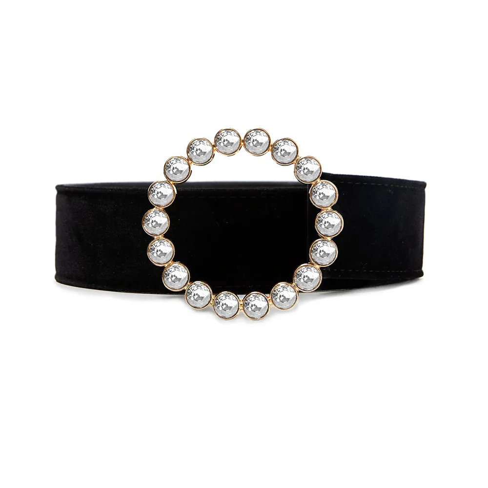 

Pearl Look Female Women Large Big Jewel Rhinestone Dress Belt Max Plus Buckle Belts Waist Dress Decoration Belt 100cm