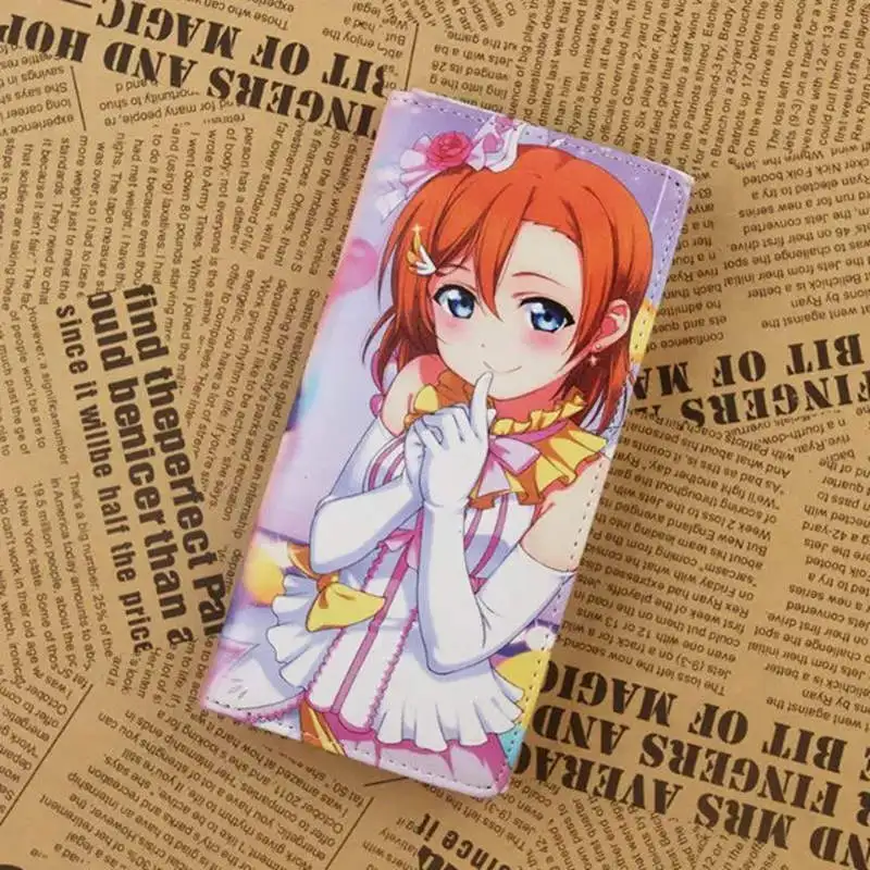 

Anime girl two split long multi-card color printing cartoon wallet money.