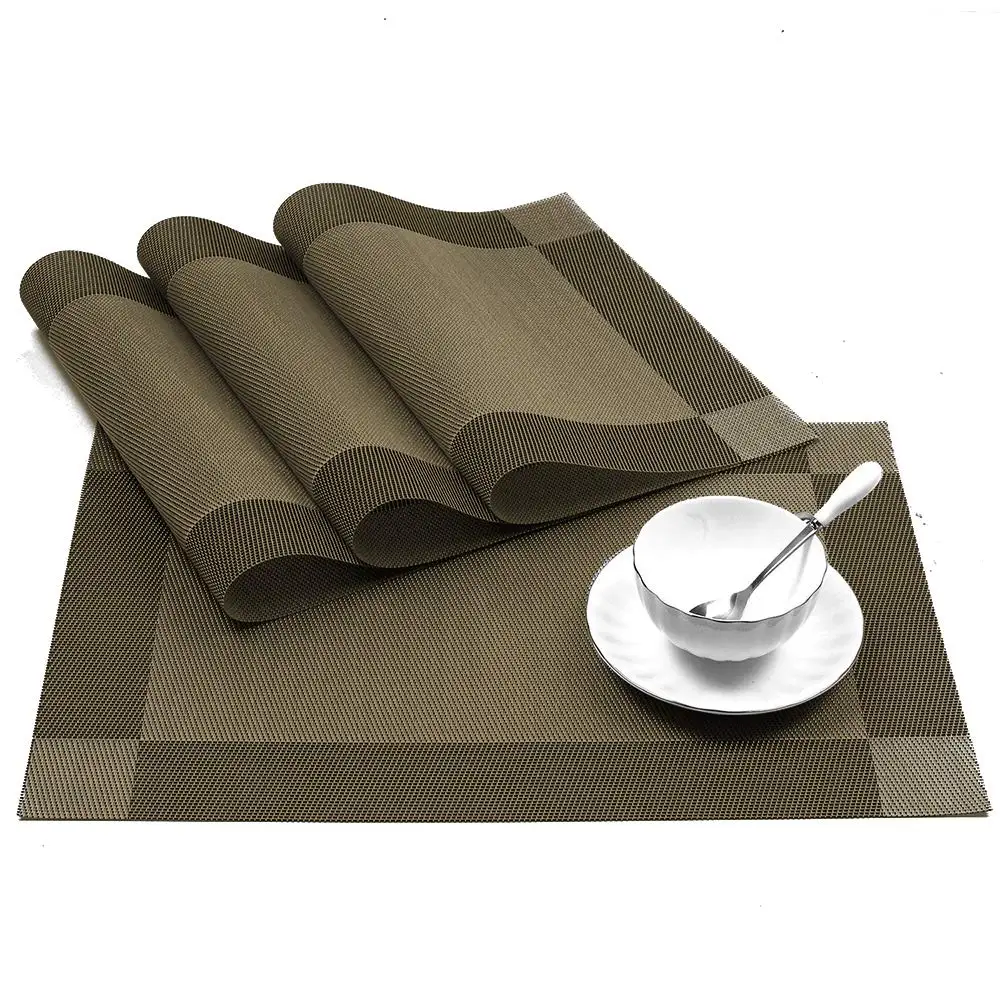 Placemat 4 Pcs/lot slip-resistant Washable waterproof pvc dining table mat disc pads bowl pad coasters cloth | Дом и сад