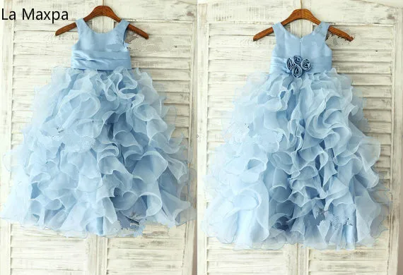 

Photo Studio Clothing Children Fahsion Wedding Dress Flower Girls Bule Princess Dress Birthday Dance Show Graduation Party Dress