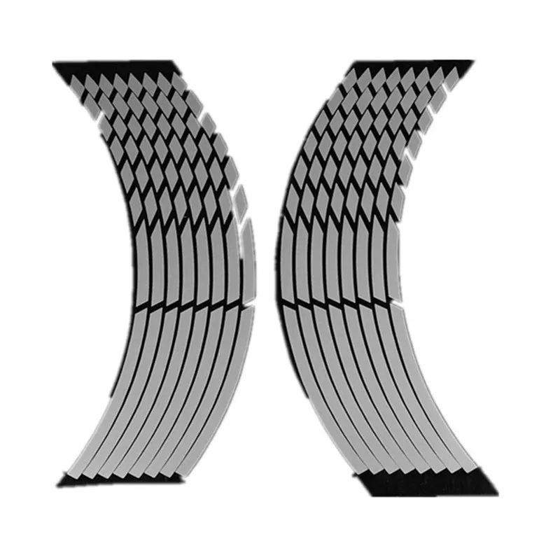 

OUTERDO PET Waterproof MTB Bike 16 Strips Rim Stripe Stickers Cycling Reflective Sticker 16-18in Bicycle Motorcycle/Car Rim Tape