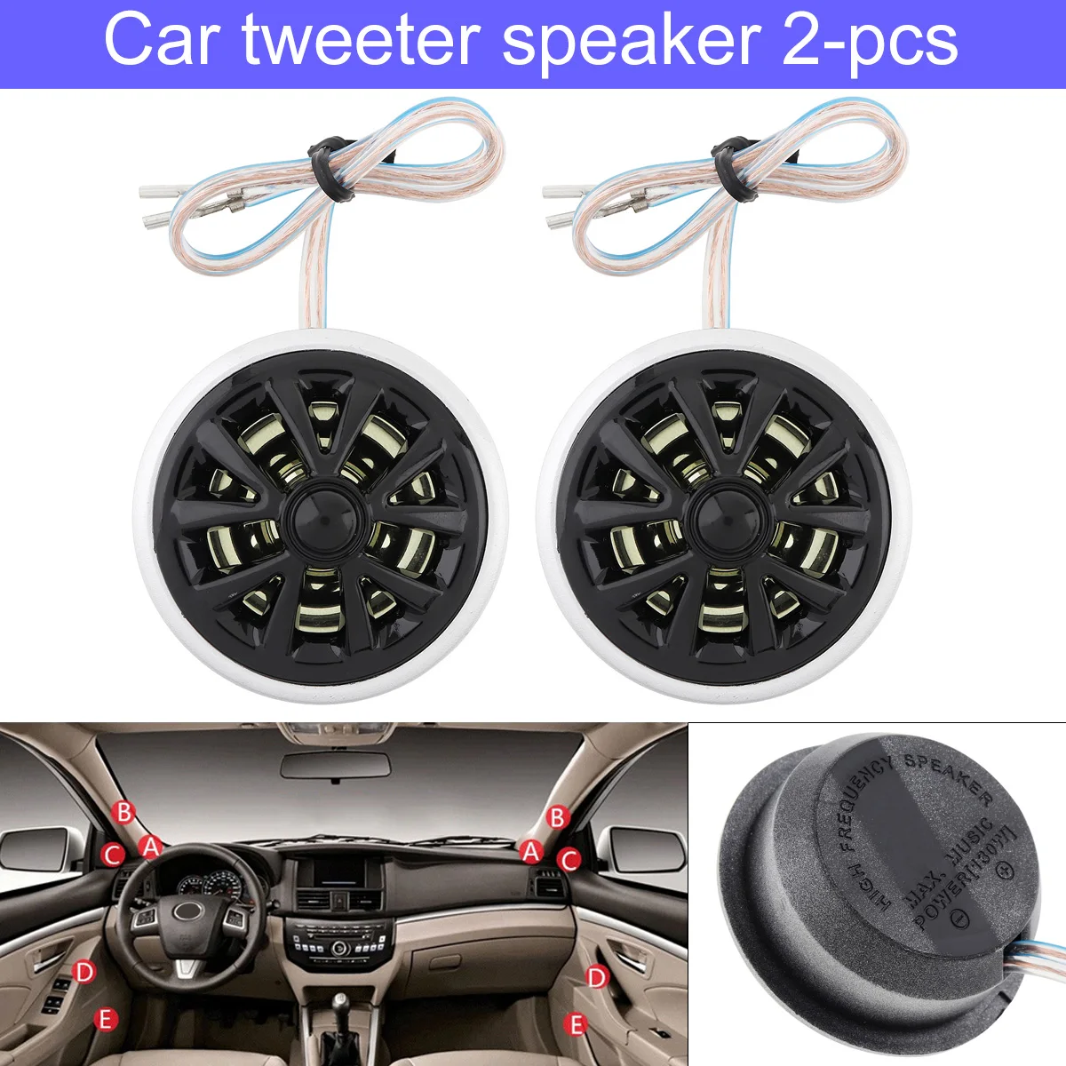

2Pcs 150W 12V High Efficiency Mini Dome Car Tweeter Speakers High Frequency Soundbox Loudspeaker for Car Audio System