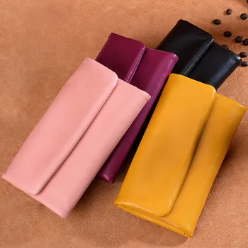 

2018 New Women Wallets Genuine Leather High Quality Long Designer Clutch Wallet Fashion Brand Card Phone Purse