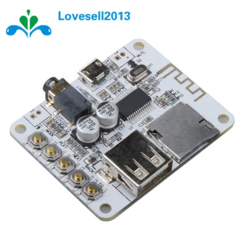 

Bluetooth Audio Receiver board with USB TF card Slot decoding playback preamp output A7-004 5V 2.1 Wireless Stereo Music Module