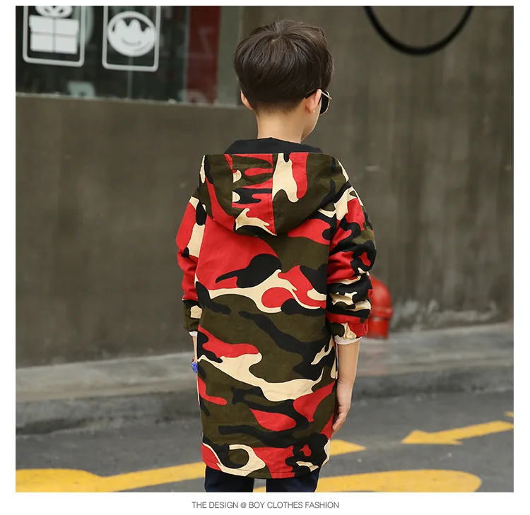Новая детская одежда коллекция года, осеннее пальто для мальчиков корейское издание китайская детская камуфляжная Двусторонняя ветровка