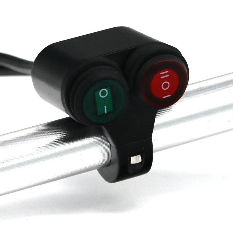 

MotoLovee Motorcycle 22mm Handlebar Switch/ Motorbike Refit Part 2 in 1 Switches/ ATV Modification Part ON/OFF 12V Waterproof