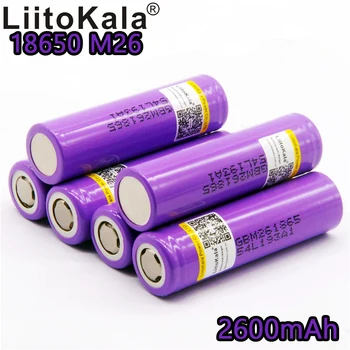 

LiitoKala 100% original for M26 10A 2600 lithium ion rechargeable battery 18650 2600 mah safe battery power for ecig / scooter