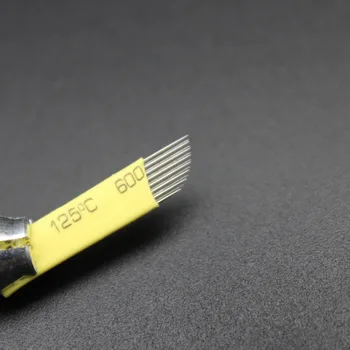 

500 pcs/lot Shape Double Line Tattoo Needle 15 pin Eyebrow Shading Microblading Blade Permanent Makeup Eyebrow 3D Embroidery