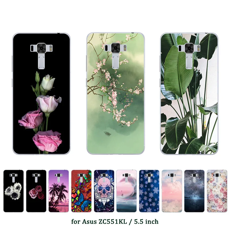 

Soft Protector Case for Asus Zenfone 3 Laser ZC551KL Coconut Printed Silicone Back Cover For Asus ZC551KL Phone Shell