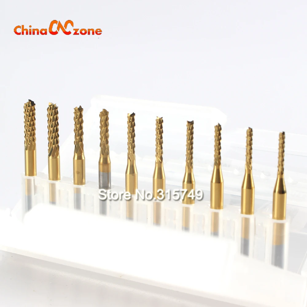 

10pcs Corn Teeth End Mill, Milling Cutter CNC Router Bits Tools PCB, Printed Circuit Board Cutter on HDF,Fiber Glass Wood
