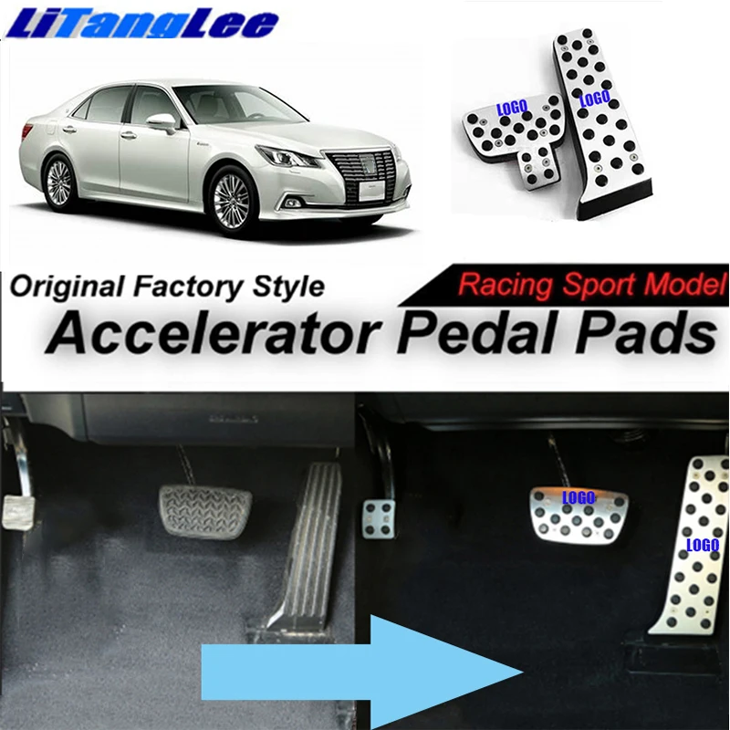 

LitangLee Car Accelerator Pedal Pad Cover Foot Throttle Cover Sport Racing Model For TOYOTA Royal Crown S210 AT MK14 2012~2018