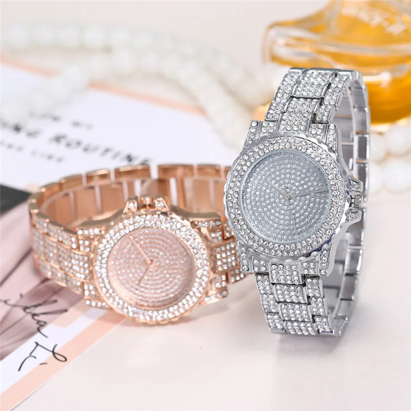 De режим De Luxe Femmes часы женские браслет Montre часы с украшением в виде кристаллов Нержавеющая сталь женские часы, Лидер продаж, детское платье с цветком Новинка A40