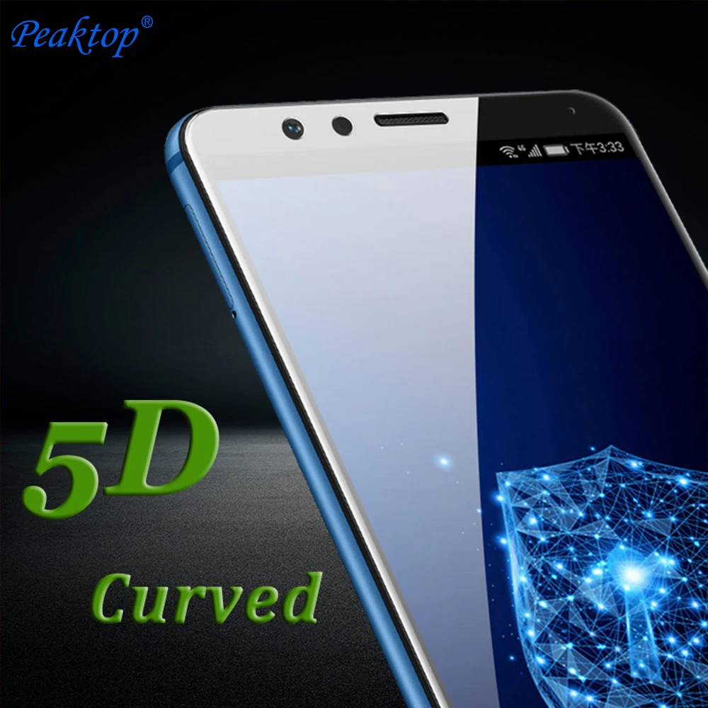 

5D Curved Edge Tempered Glass Huawei Y9 2018 Screen Protector Glass FOR Huawei Y9 2018 Full Cover Phone Film Huawei Enjoy 8 Plus