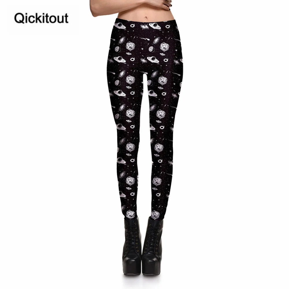 

Qickitout Leggings Fashion Women's Space Interplanetary Trajectory Universe Leggings Digital Print Pants Trousers Stretch Pants