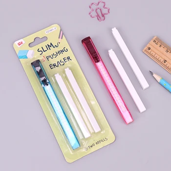 

1 Set /3PCS Erasers Scalable Utility knife Shape Eraser Two Refills Rubber Eraser Set Student Learning Stationery Supplies