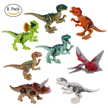 

8Pcs/Lot Dinosaur Building Blocks Jurassic Dinosaurs Figures Set Toy for Kids Dino Blocks Set Bricks Compatible All Brands Block