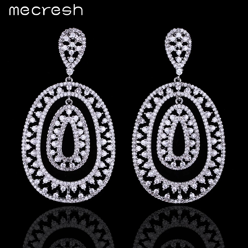 

Mecresh 2018 Luxurious Micro Cubic Zirconia Earrings for Women Romantic Jewelry EH664