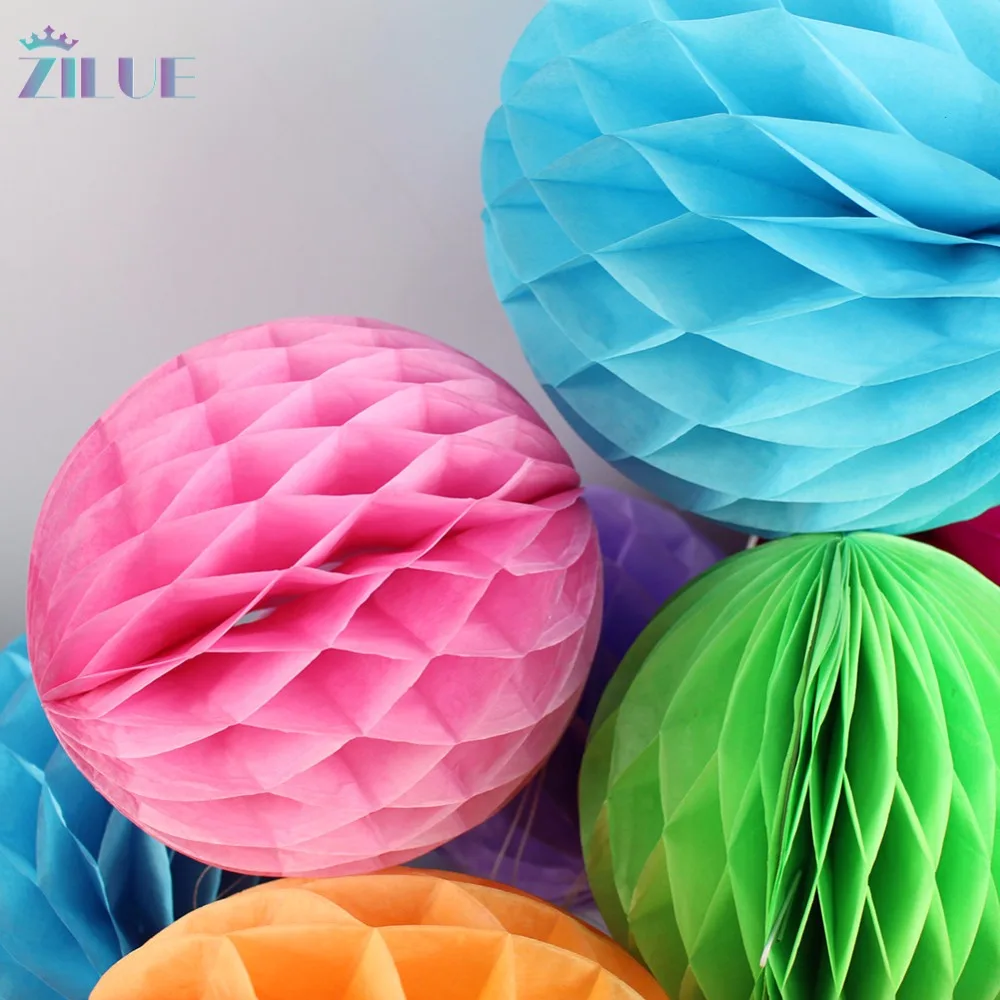 

Zilue 1pc 6in 8in 10in 12in Tissue Paper Lanterns Honeycomb Ball Wedding decoration Party Suppliers Decorations for Baby shower
