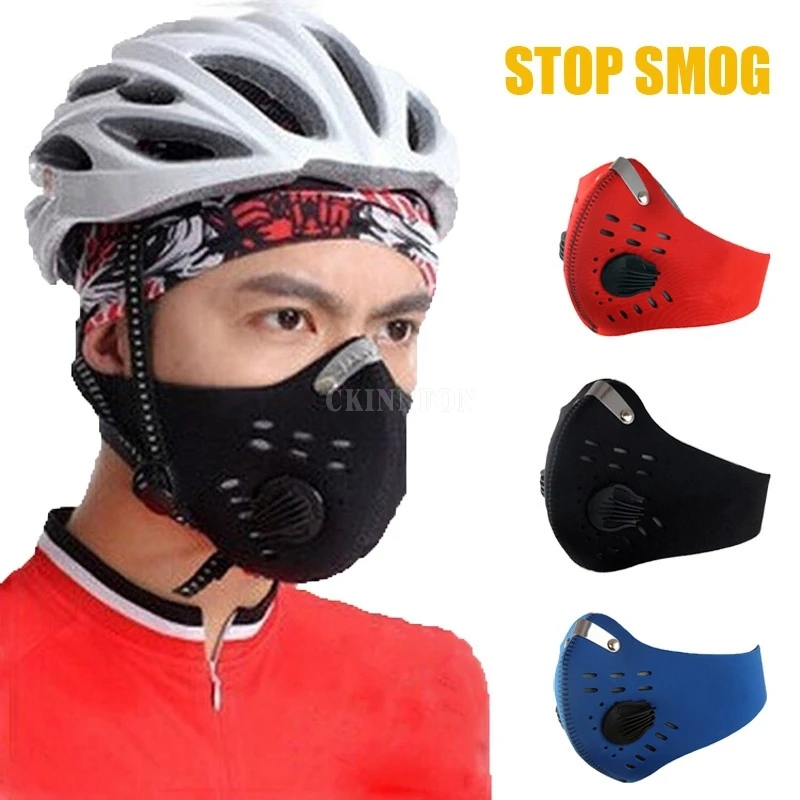 

DHL 500PCS Cycling Mask With Filter Half Helmet Face Carbon Mask Dust Mask Anti-pollution Bicycle Bike Training Mask Ski