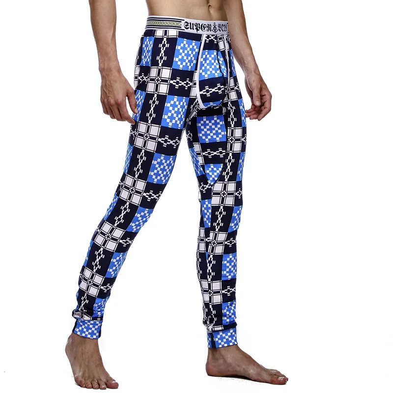 best mens long underwear Men's Wholesale Printing Cotton U Convex Design Long Johns Leggings Home Furnishing Modal Warm Pants long johns pants