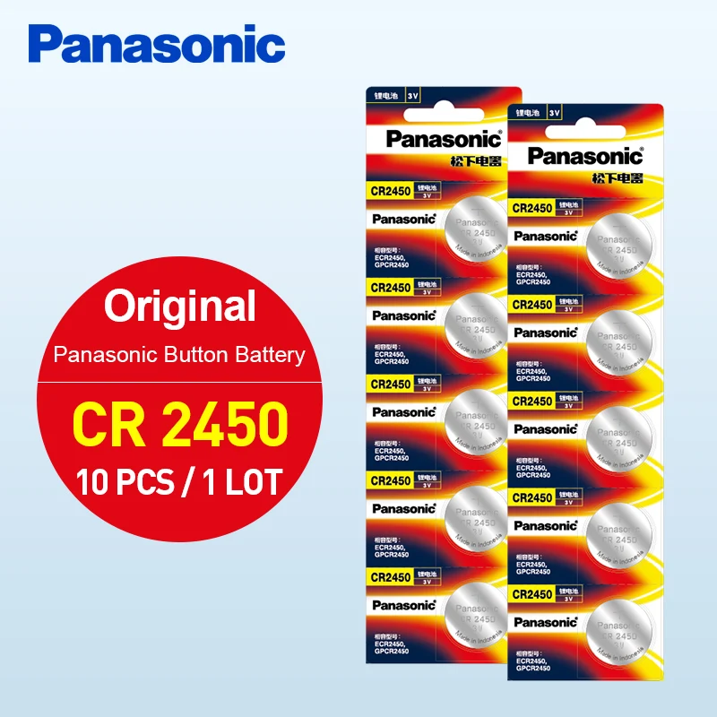Литиевая батарея Panasonic 10x3 в Кнопочная CR2450 DL2450 BR2450 LM2450 KCR5029 EE6230 для светодиодных