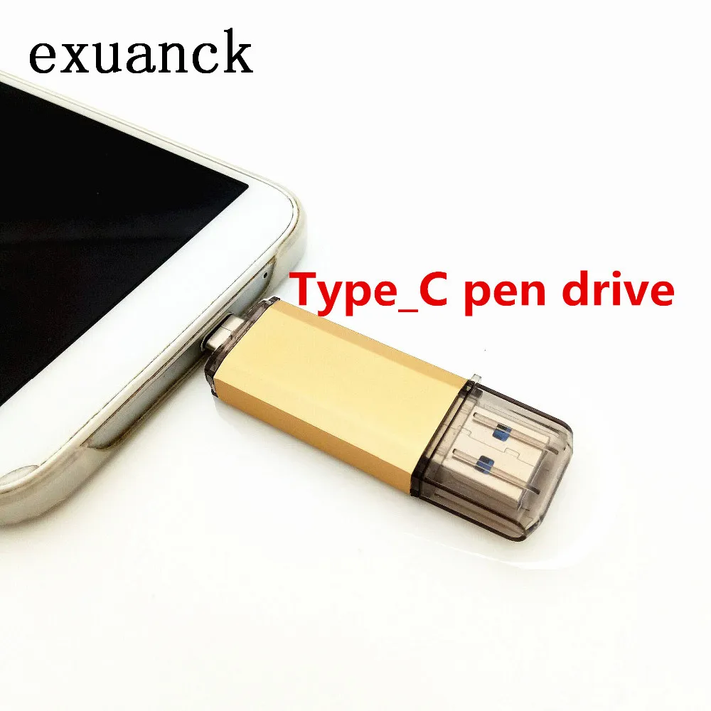exuanck OTG USB 3.0 / 3.1Type-C Pen drive Flash Drive High Speed Custom Stick 16GB 32GB Metal for Smart Phone | Компьютеры и офис