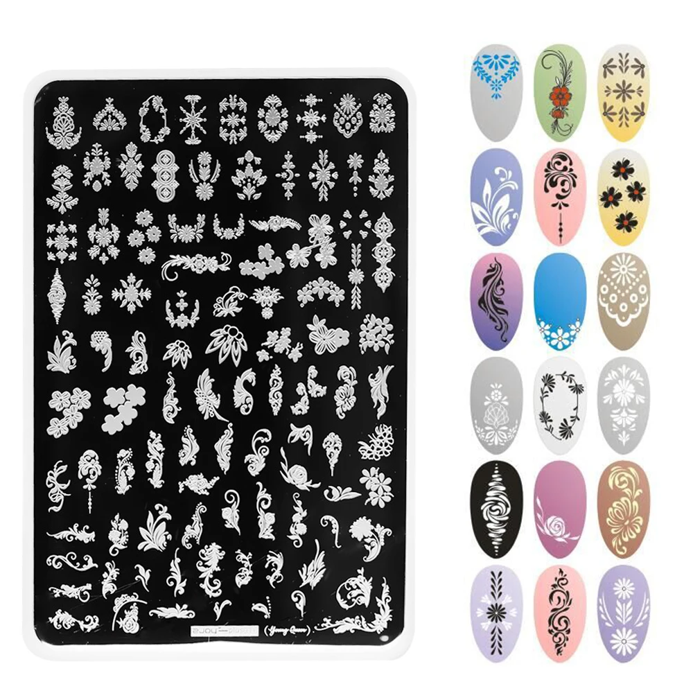 

1pc Christmas Nail Art Stamping Plates Flower Geometry Feather Lace Stainless Steel Nail Decor Polish DIY Art Templates Tool