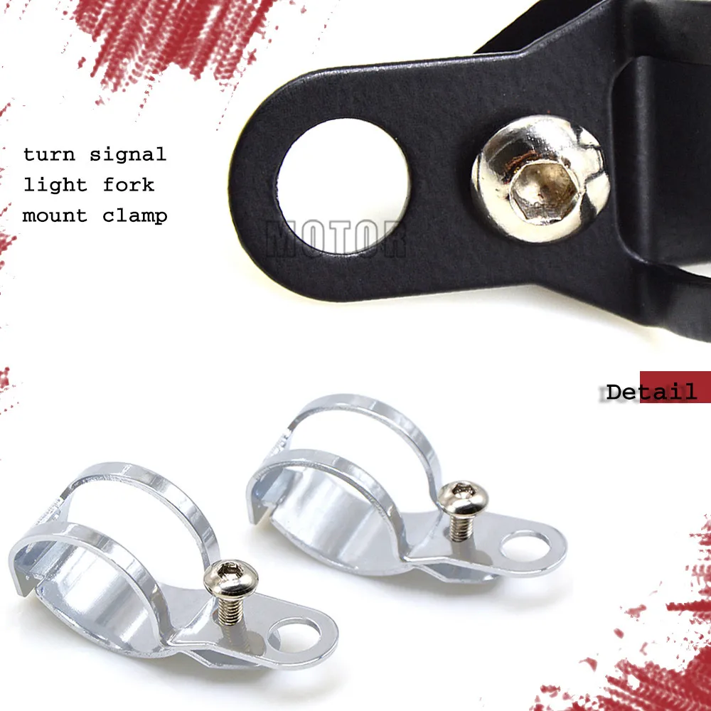 

Fork Clamp Type Motorcycle Turn Signal Lamp Holder Turn Light Mount Bracket Relocation Front Motorbike Parts Fork Scooter
