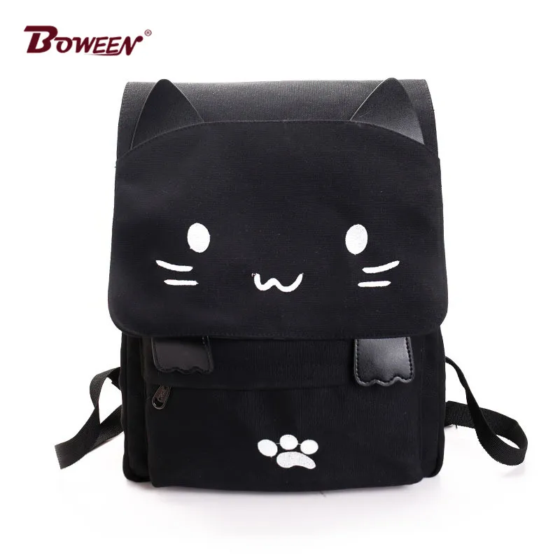 ^*Best Offers Женский рюкзак из парусины, большие черные школьные сумки для девочек-подростков, сумка для книг, Сумка с вышивкой и принтом на спине, милый ... ^*Best Offers Женский рюкзак из парусины, большие черные школьные сумки для девочек-подростков, сумка для книг, Сумка с вышивкой и принтом на спине, милый ...