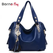 2016 New high Quality PU Leather Tassel Bag solid zipper Shoulder Bags Women Messenger Bags Women