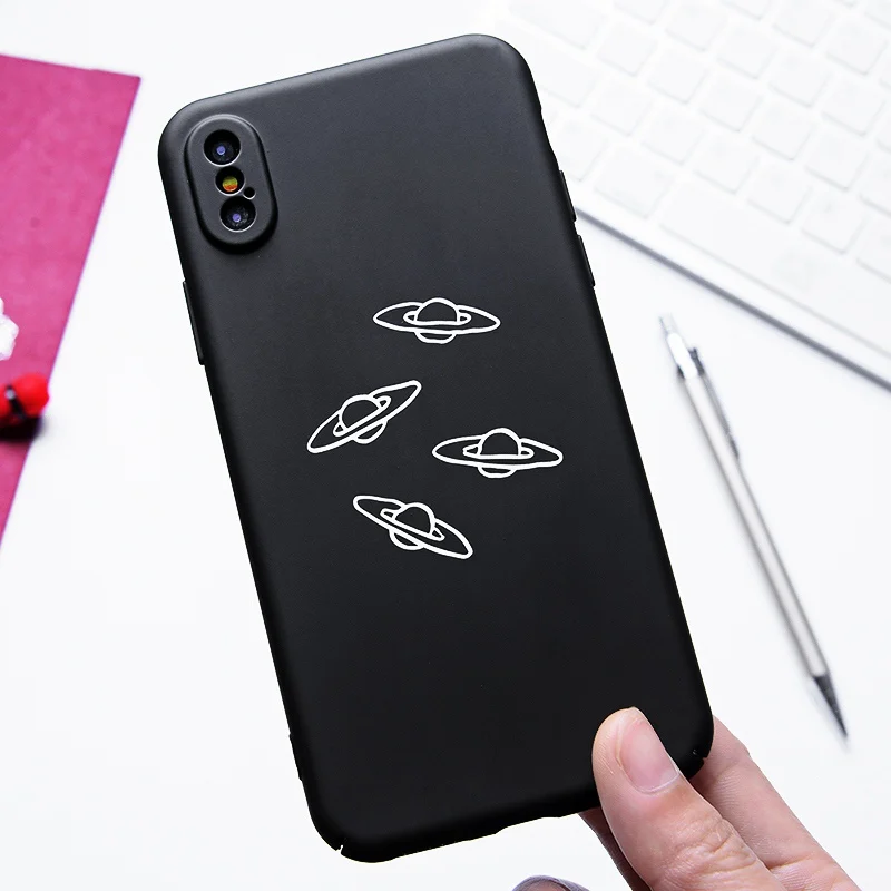 TOMKAS Fashion PC Case For iPhone 6 6S Plus Cute Case Cartoon Planet Pattern Back Cover For iPhone X 7 8 Plus 6 6s Plus Case     (8)