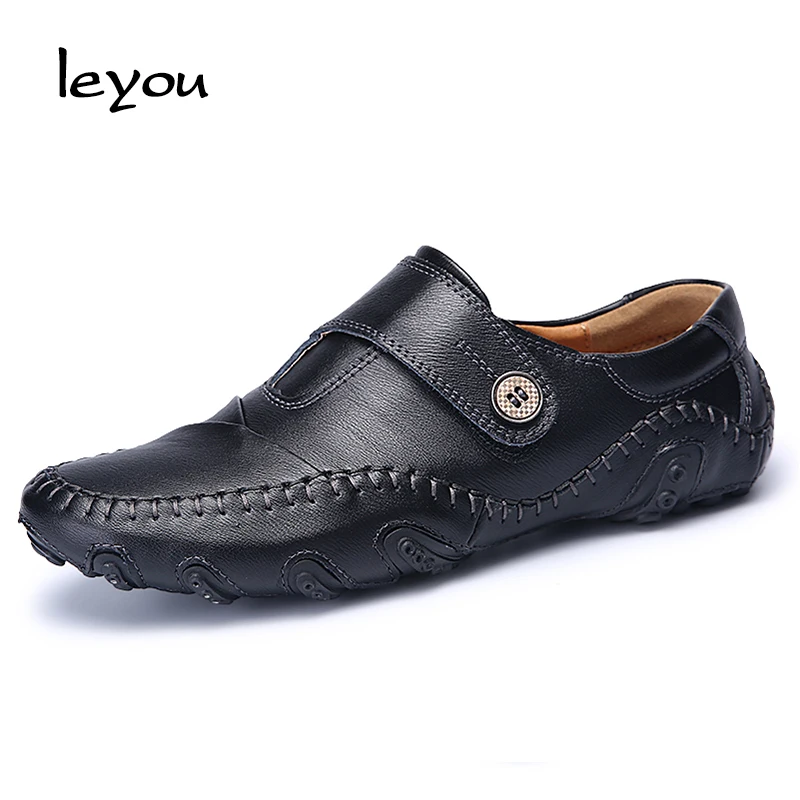 Fashion men driving shoes cow leather shoes breathable loafers male genuine leather casual shoes flat slip
