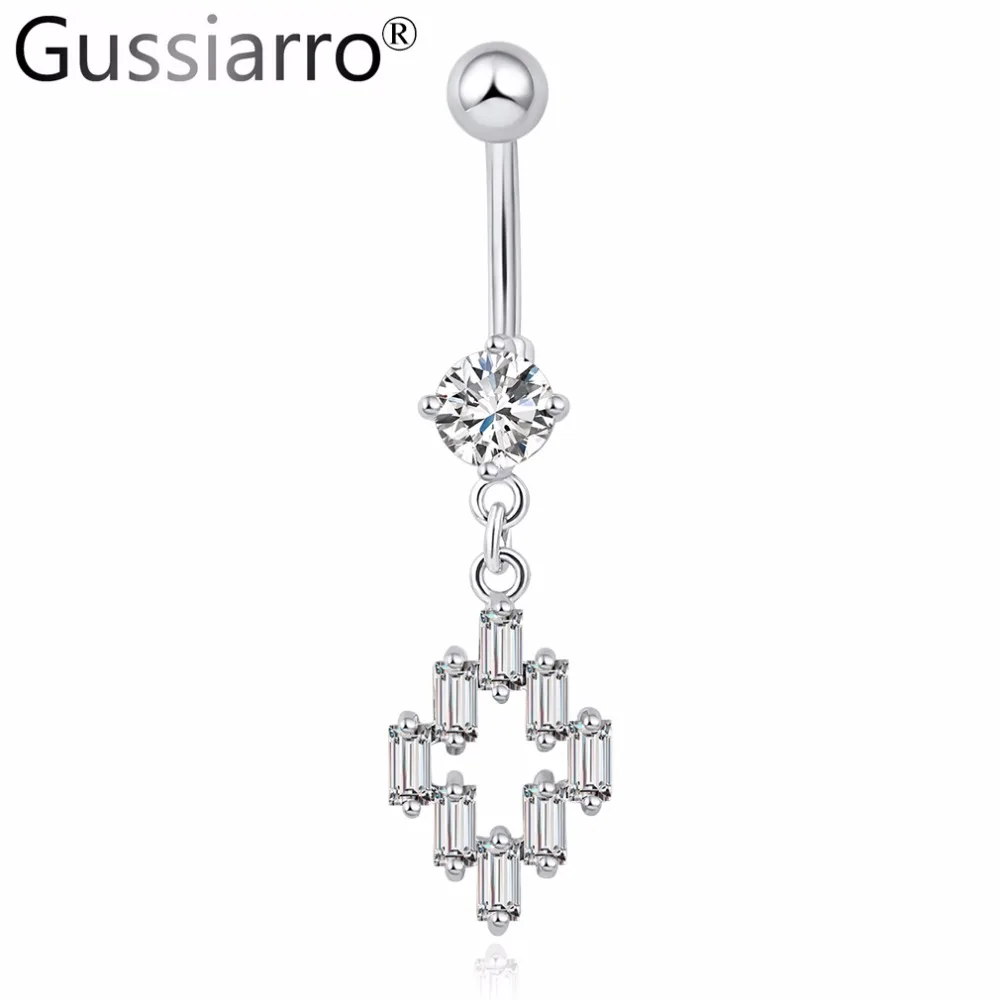 Gussiarro Geometric Cute / Romantic Body Piercings Jewelry Clear Crystal Navel Ring Belly Button