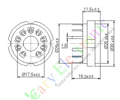 Опт и розница 8 шт 9pin PCB золотой керамический гнезда вакуумных трубок клапанная