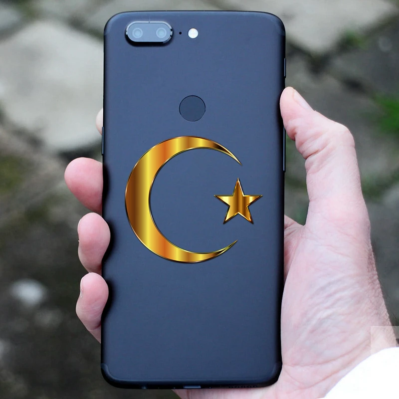 Three Ratels MT-021# 60*74mm Turkish Flag turkey Crescent Moon Flag of Turkey Star metal nickel car sticker auto car stickers