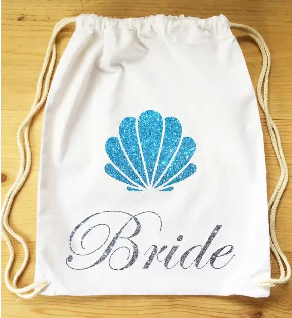 personalized glitter blue seashell wedding Hangover Kit favor gift