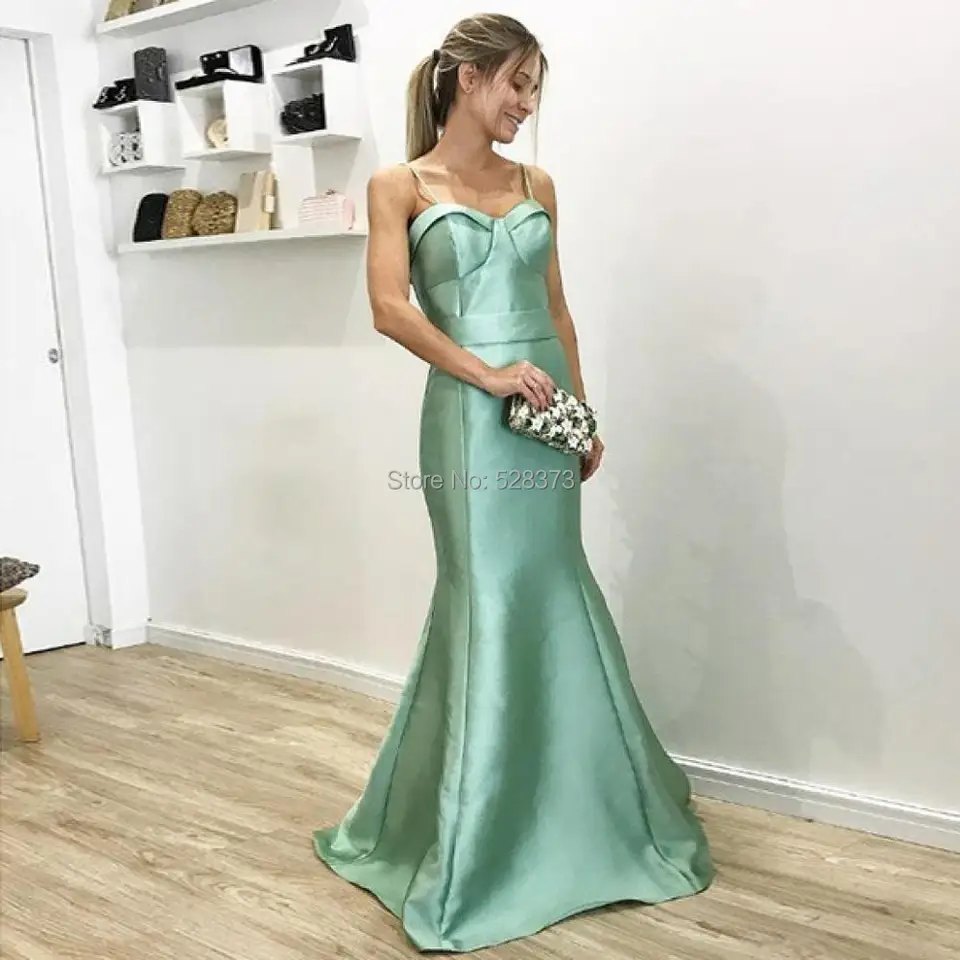 sage green evening dress