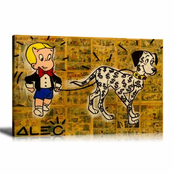 

Alec Monopolys Richie 101 Dollars HD Wall Art Canvas Poster Print Canvas Painting Decorative for Office Living Room Home Decor