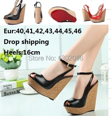 red bottom wedge heels